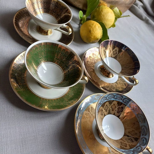 Bavaria coffee cups used, set of 4, vintage