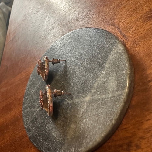 Steel earrings used, excellent condition