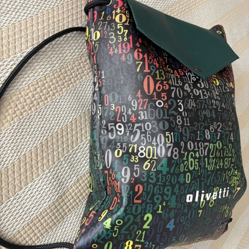 Olivetti Backpack new, Zainetto Numeri design, waterproof synthetic leather