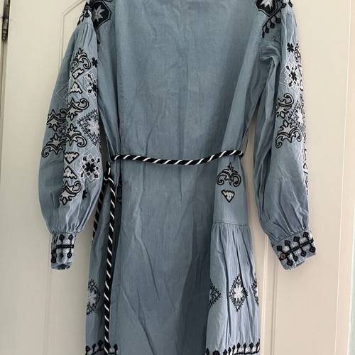 Embroidered dress new, blue, sizes S and M