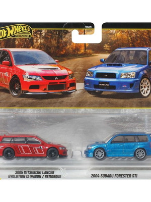 Hot Wheels 2026 Premium 2-Pack με Mitsubishi Lancer Evolution IX Wagon και Subaru Forester STI καινούργιο