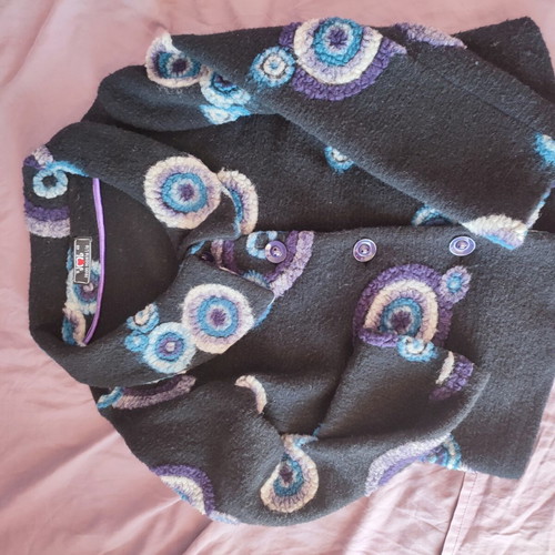 Jean Marie Lie jacket size 48 like new, black and purple details