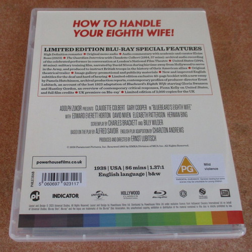 Bluebeard's 8th Wife Blu-ray like new, Indicator limited edition