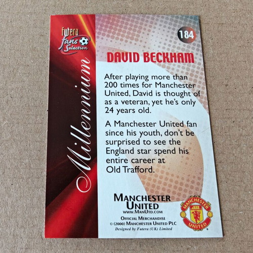 David Beckham Millennium Manchester United Fan's Selection 2000 No. 184 like new