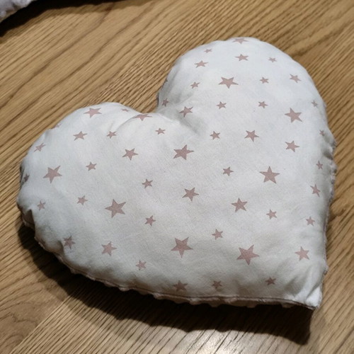 Handmade heart pillow new, cotton and soft minky fabric