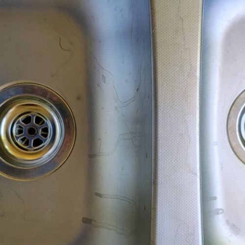 Νεροχύτης κουζίνας διπλός inox μεταχειρισμένος, 80x50cm