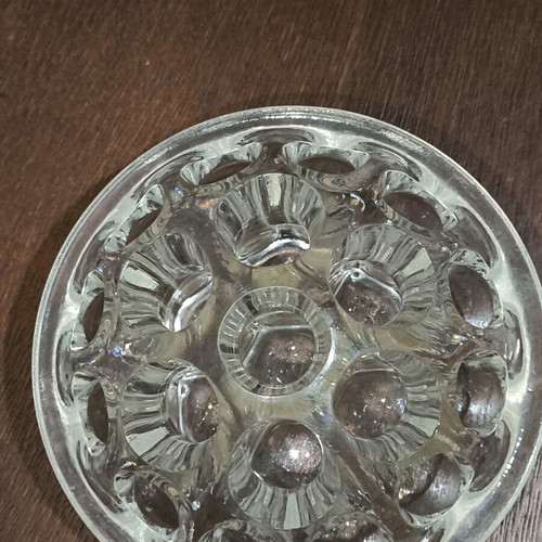 Floral vase used, glass with 19 holes, vintage