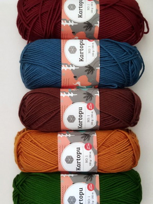 Kartopu No.1 Anti-Pilling Acrylic Yarn Pack of 5
