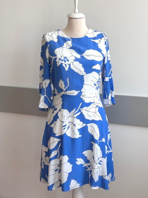Rick Cardona New York blue and white dress, size 36-38