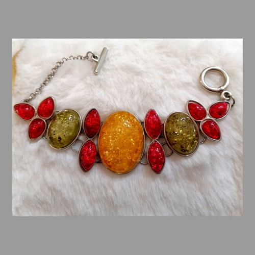 Unique women's bracelet with crystals new, multicolored