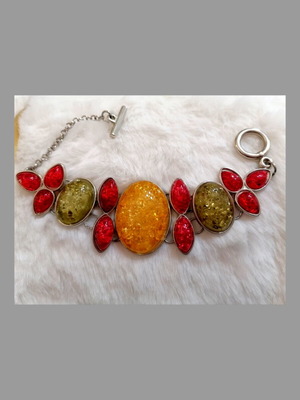Unique women's bracelet with crystals new, multicolored