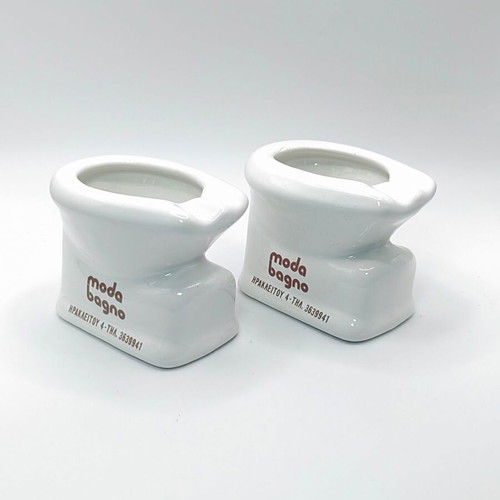 Vintage Moda Bagno Ceramic Miniature Ashtrays Set of 2