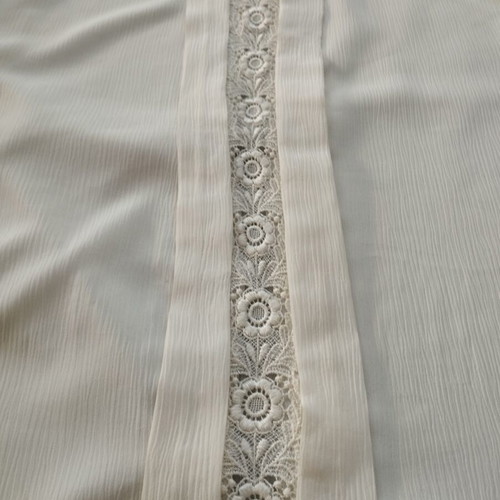 Top with lace and shoulder pads, like new, ecru/white, size XL