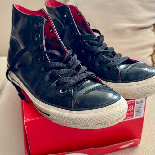 Converse All Star leather vinyl black size 39.5 like new