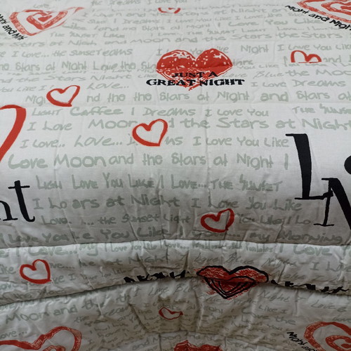 Double quilt new, 2-sided, cotton fabric, hypoallergenic batting