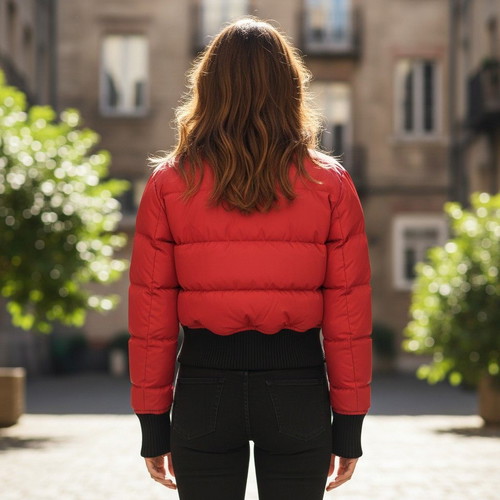 DSQUARED2 Misty Mountains Red Puffer Bomber Jacket IT 46
