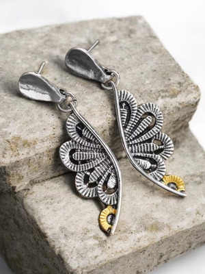 Butterfly Wing Earrings new, hypoallergenic brass, gold and silver