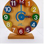  Ρολόι Ξύλινο Παιδικό Παιχνίδι Διδακτικό Εποχής 1990