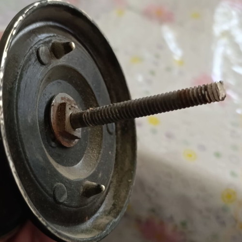 Brass door knob used, round vintage