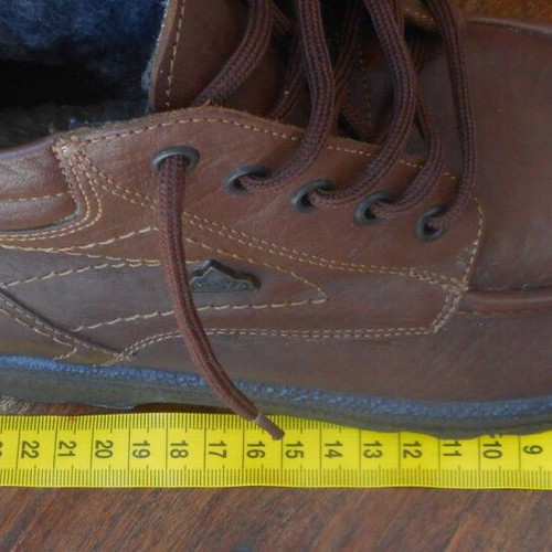 Boxer leather ankle boots size 41 with fur lining like new, brown