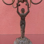 Brass six-arm candlestick used