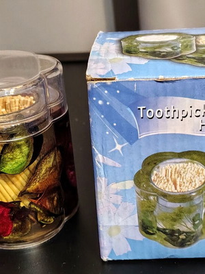 Toothpick holder new with toothpicks