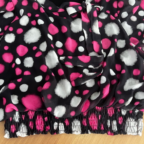 Blouse like new with transparent sleeves and lining multicolored size M