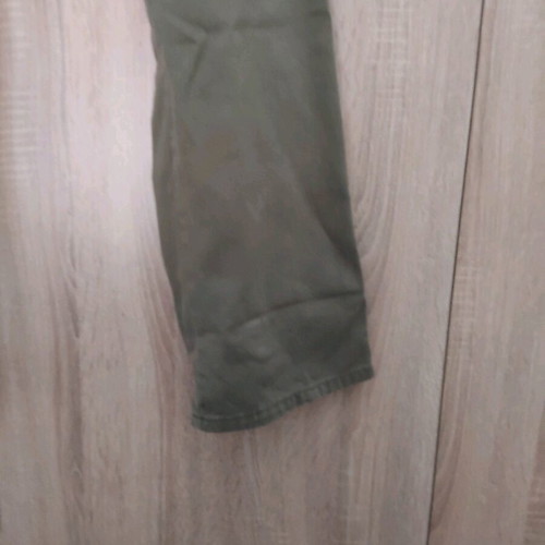 Bershka wide pants with pockets like new, XS 34 6, gray green