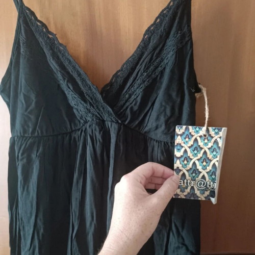 Attrattivo black dress M-L, fitted bust, flared bottom
