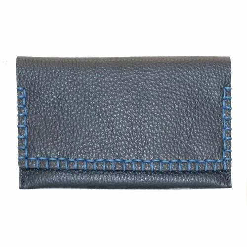 Handmade leather tobacco pouch 3CATS K2 dark blue new