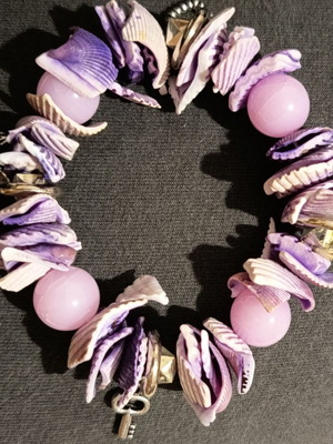 Summer purple bracelet with shells like new