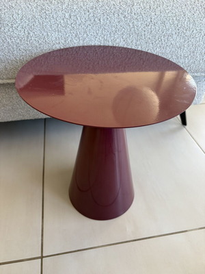 Metal round side table, bordeaux, 35cm diameter, 39cm height