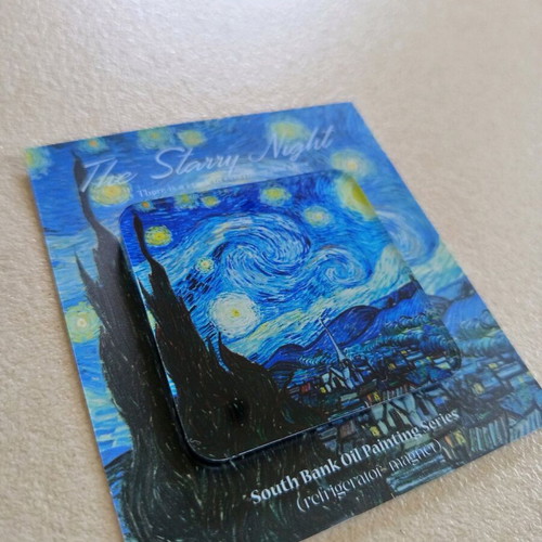 The Starry Night Van Gogh magnet new, refrigerator 6x6cm