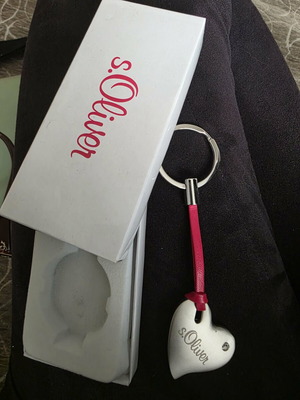 S.Oliver keychain new heart-shaped red and silver