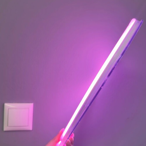 Heart-shaped lamp used, pink with USB connection