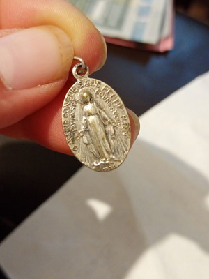 Vintage silver Maria pendant from France 1830 like new