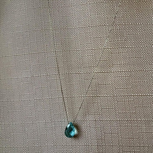 Silver necklace 925 with turquoise crystal pendant used