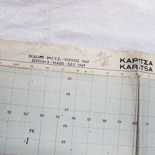 Karitsa Map used, Greek Army Geographic Service 1969