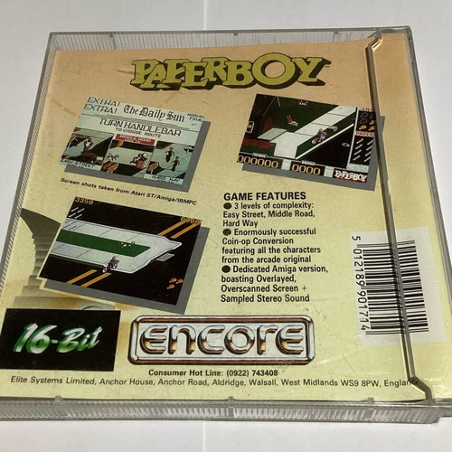 Amiga-Paperboy used, big jewel case with crack in case