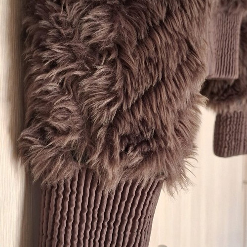 Fur jacket medium warm like new brown No.Small