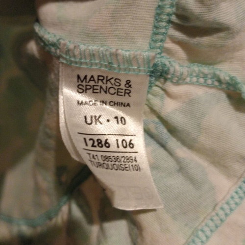 Marks & Spencer floral sleeveless blouse cotton size UK 10 like new