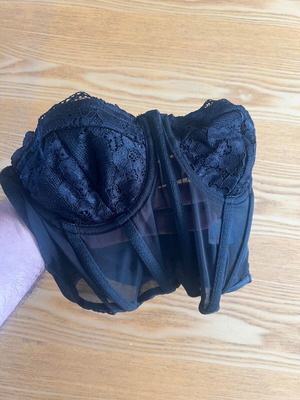 Shein black bustier with lace and transparency size S like new