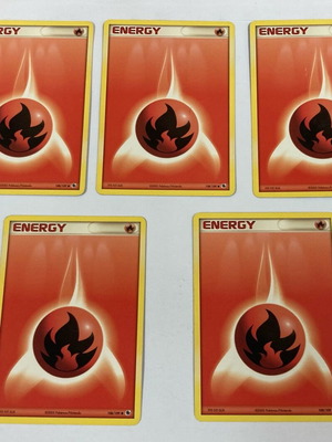 Pokémon Energy cards used, pack of 5 in good condition