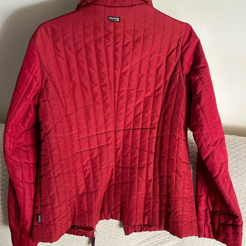 Cracker jacket burgundy with fur like new, size S