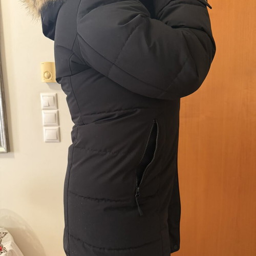 Zara black parka jacket XL, like new