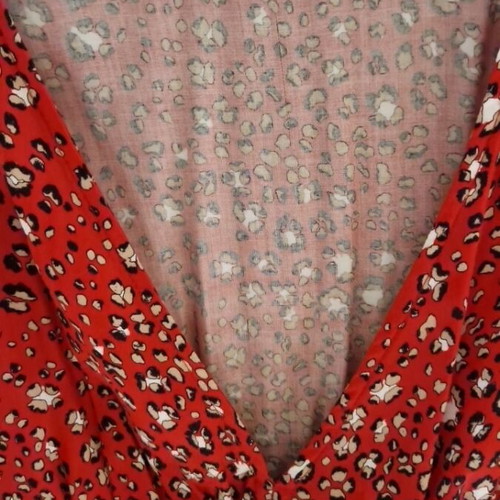 Zara animal print dress 100% viscose like new, red