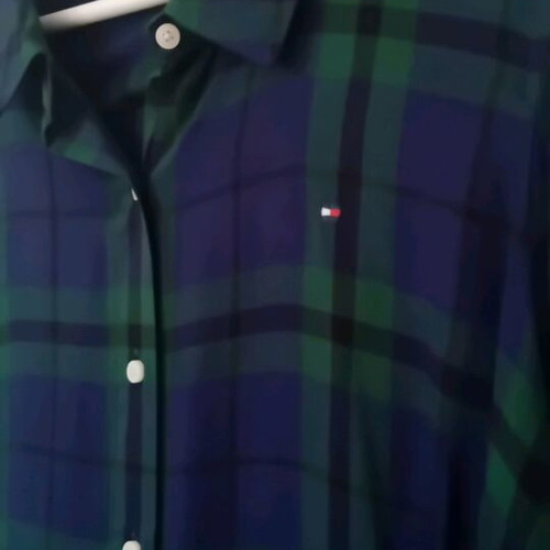 Tommy Hilfiger shirt green blue with soft loose fabric like new