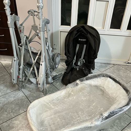 Prenatal stroller and carrycot used with mattress and winter cover