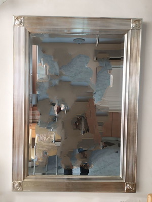 Mirror with silver leaf from Italy new 78x118 cm