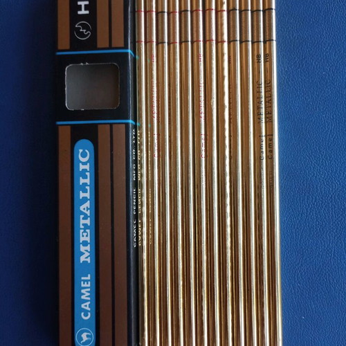 Camel Metallic Faber pencils new, pack of 12 in gold color